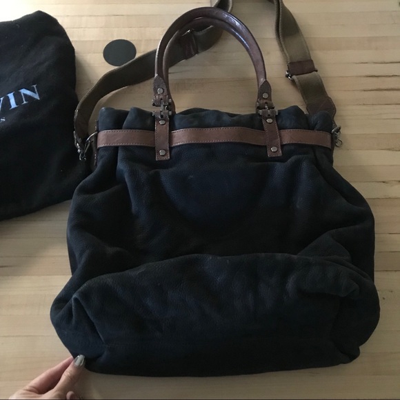 Authentic LANVIN black leather tote bag CROSSBODY - Picture 5 of 5